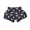 Sloth Floral Pattern Print Muay Thai Boxing Shorts-grizzshop