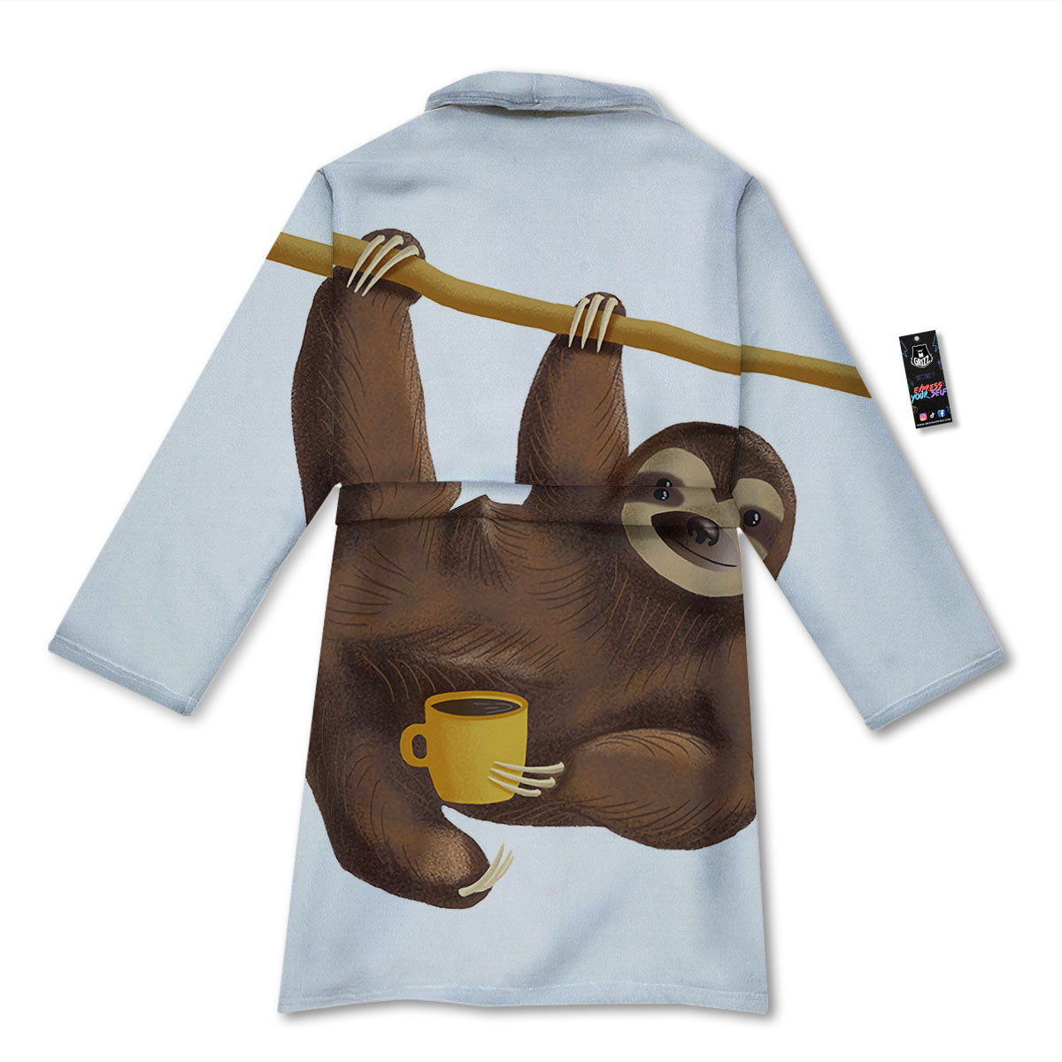 Sloth Happy Print Bathrobe-grizzshop