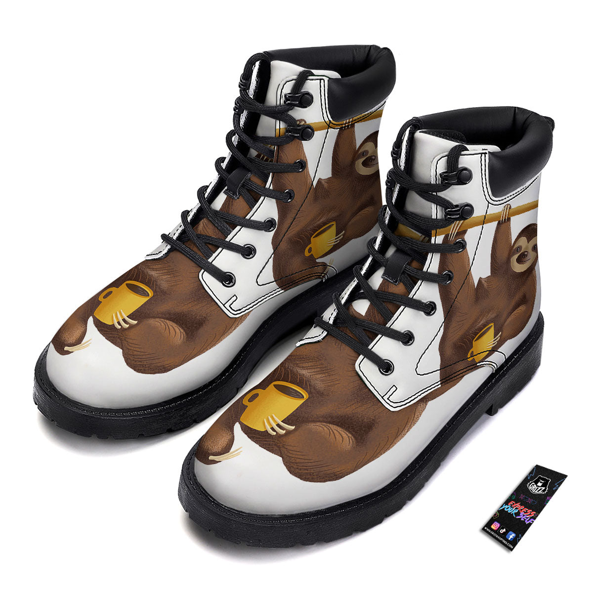 Sloth Happy Print Boots-grizzshop