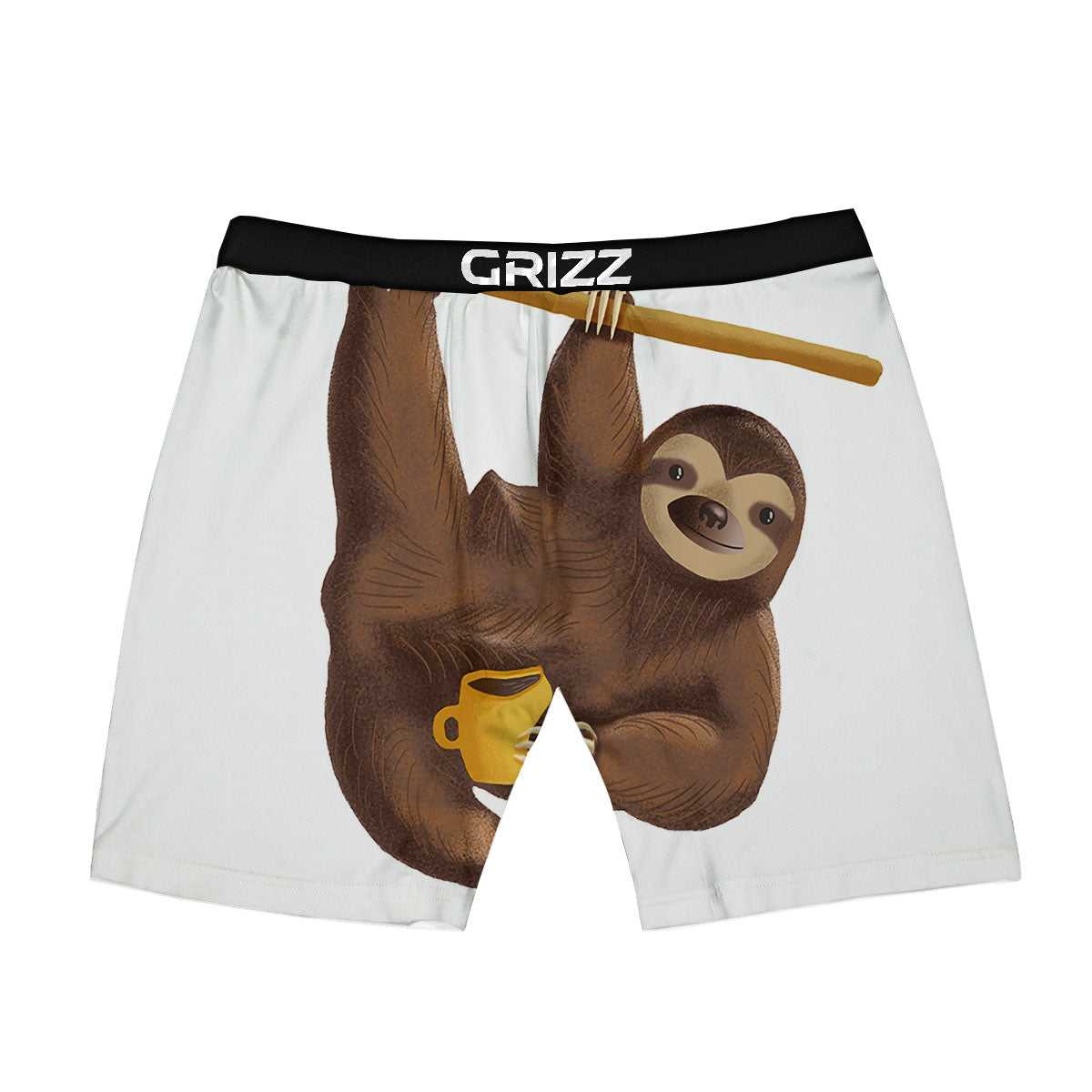Sloth Happy Print Boxer Briefs-grizzshop