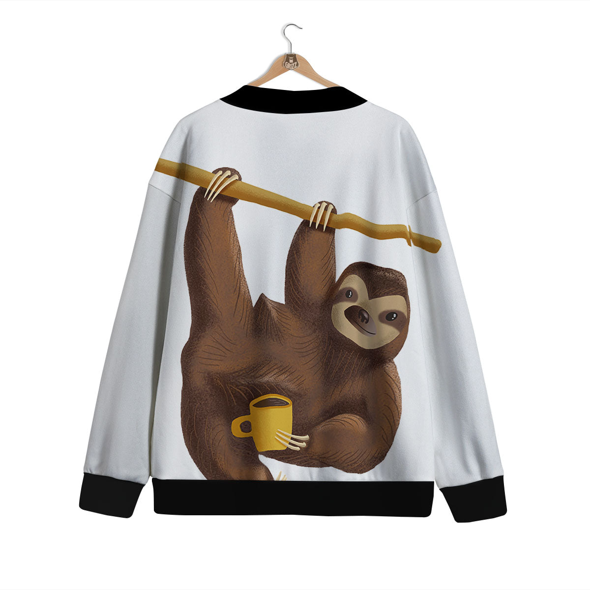 Sloth Happy Print Cardigan-grizzshop