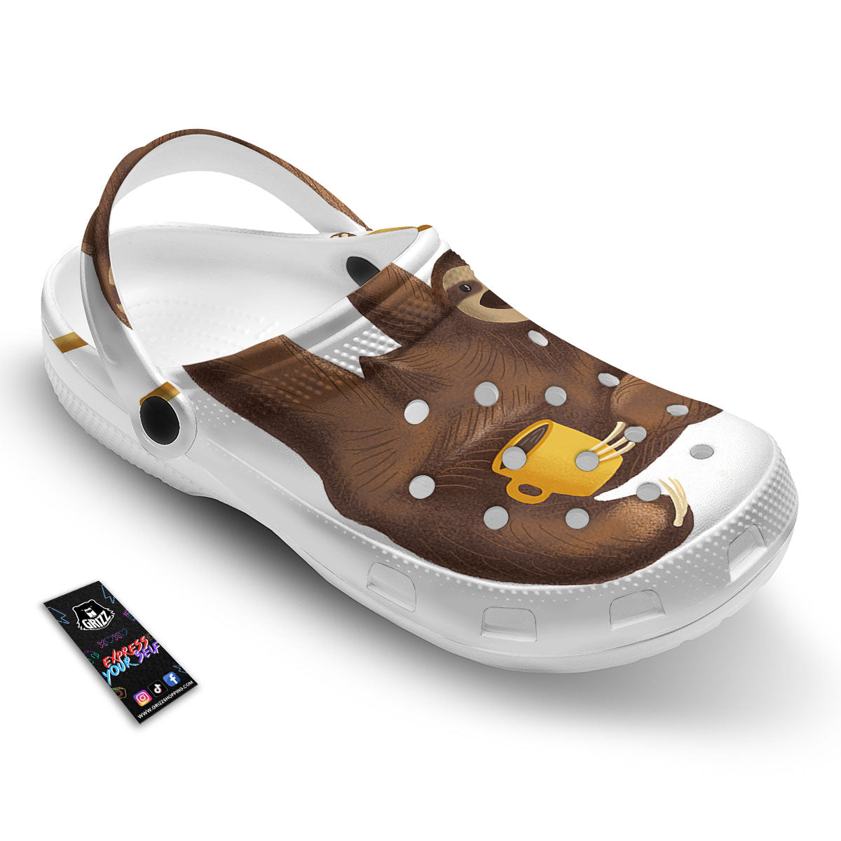 Sloth Happy Print Clog-grizzshop