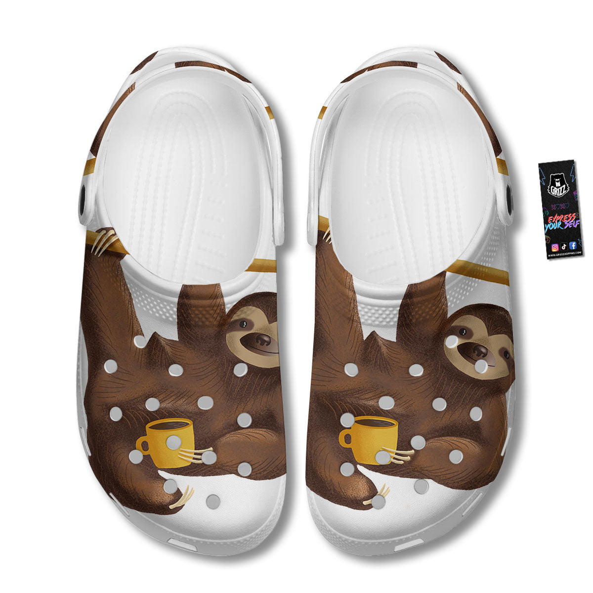 Sloth Happy Print Clog-grizzshop