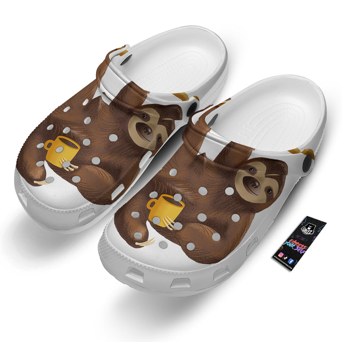 Sloth Happy Print Clog-grizzshop
