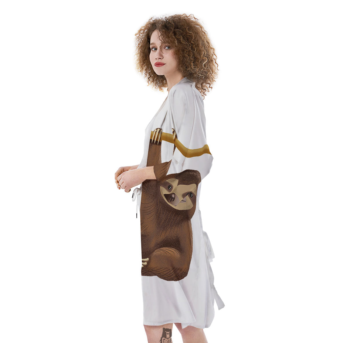 Sloth Happy Print Kimono-grizzshop