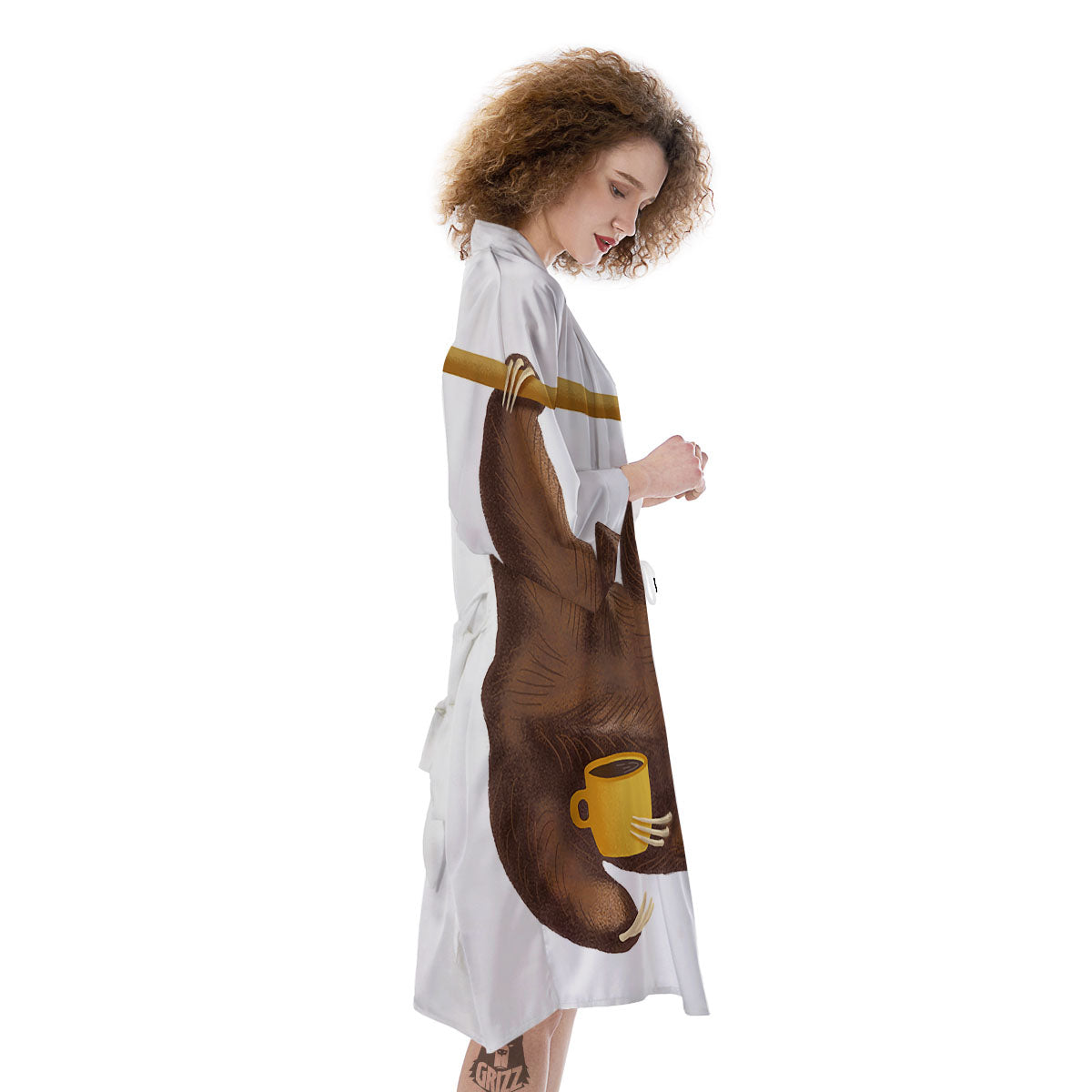 Sloth Happy Print Kimono-grizzshop