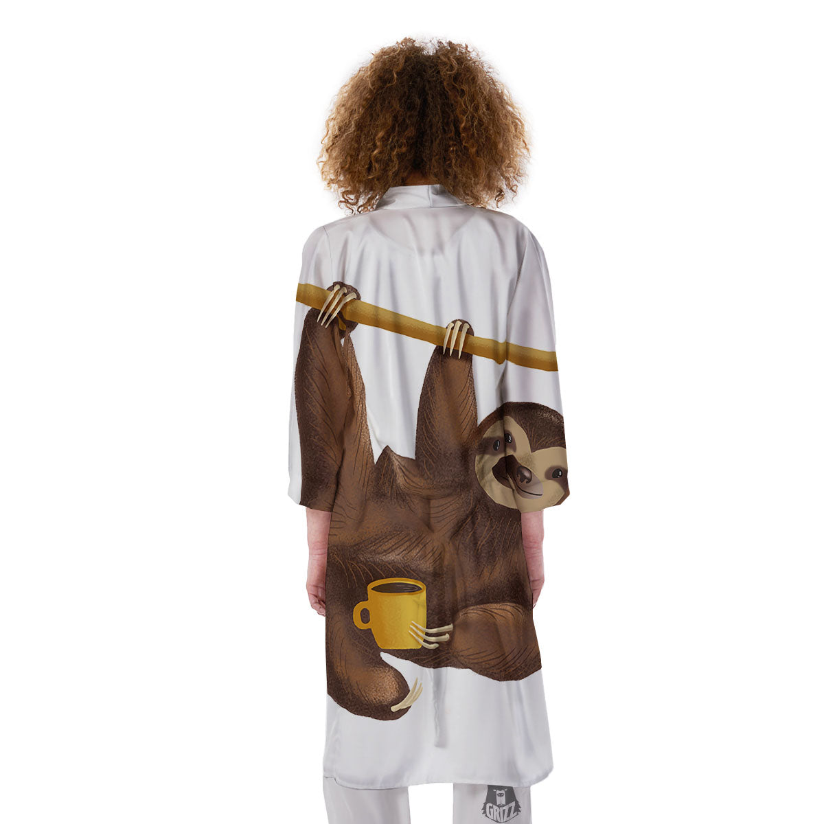 Sloth Happy Print Kimono-grizzshop