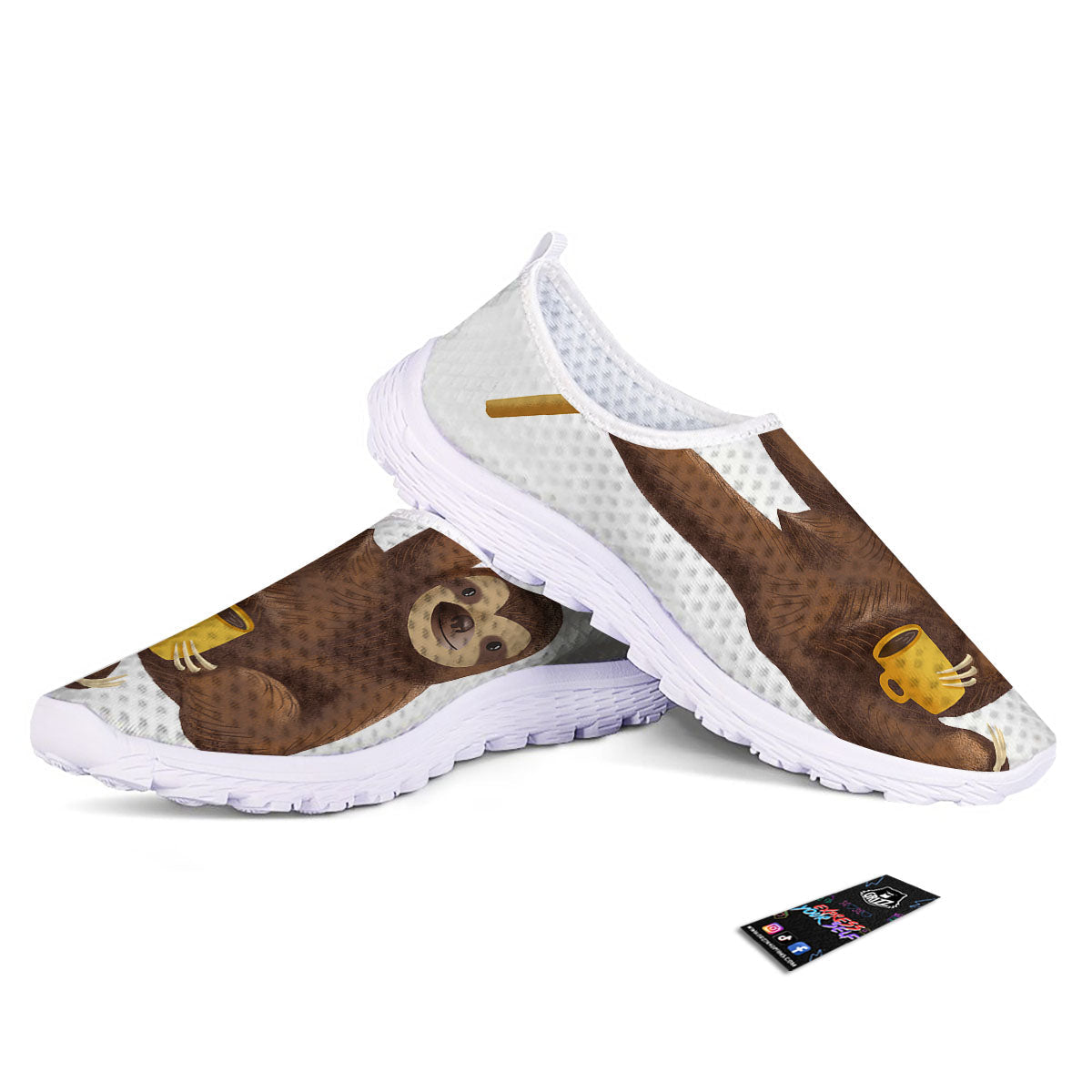 Sloth Happy Print Nurse Shoes-grizzshop