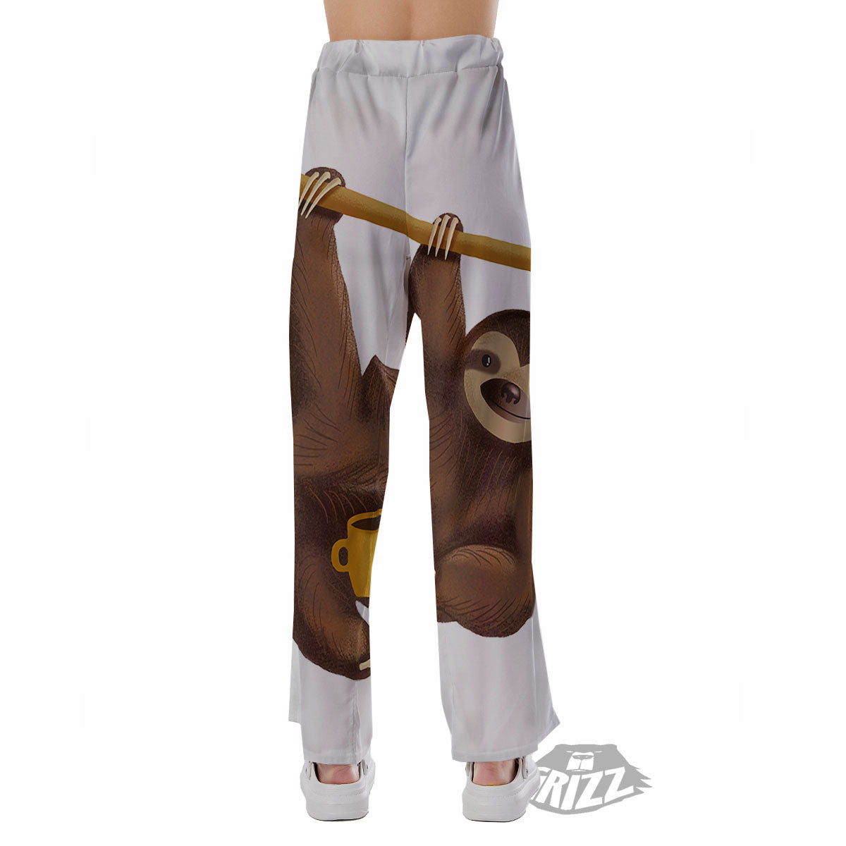 Sloth Happy Print Pajama Pants-grizzshop