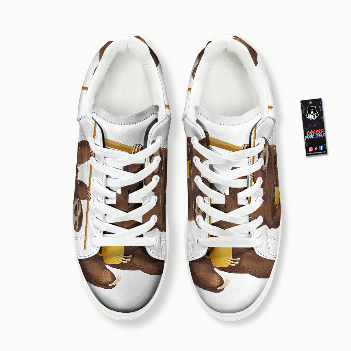 Sloth Happy Print Platform Shoes-grizzshop