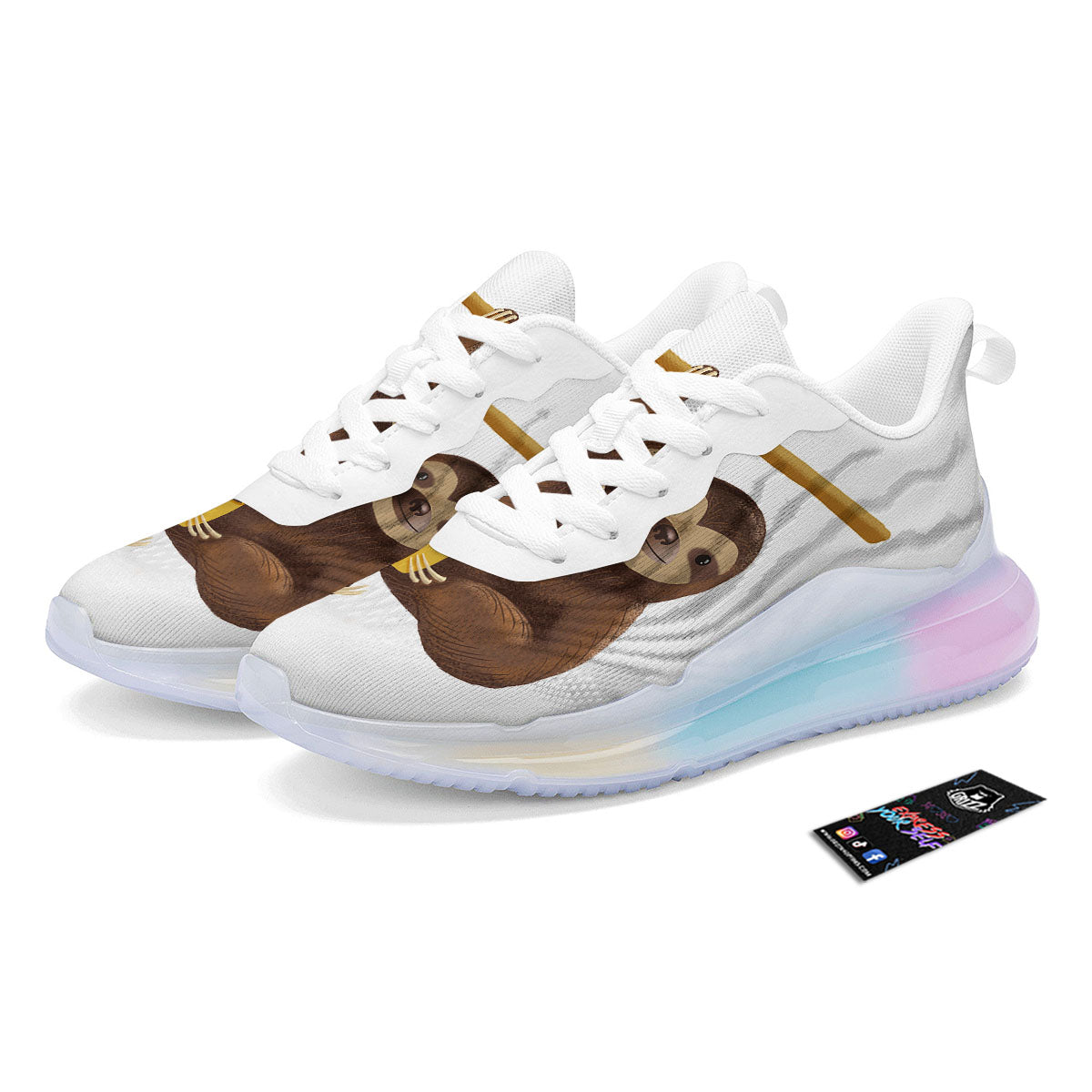 Sloth Happy Print Running Sneakers-grizzshop