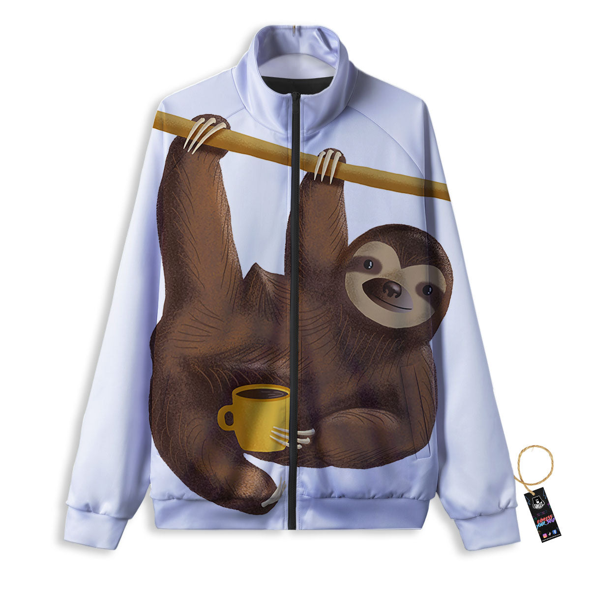 Sloth Happy Print Track Jacket-grizzshop