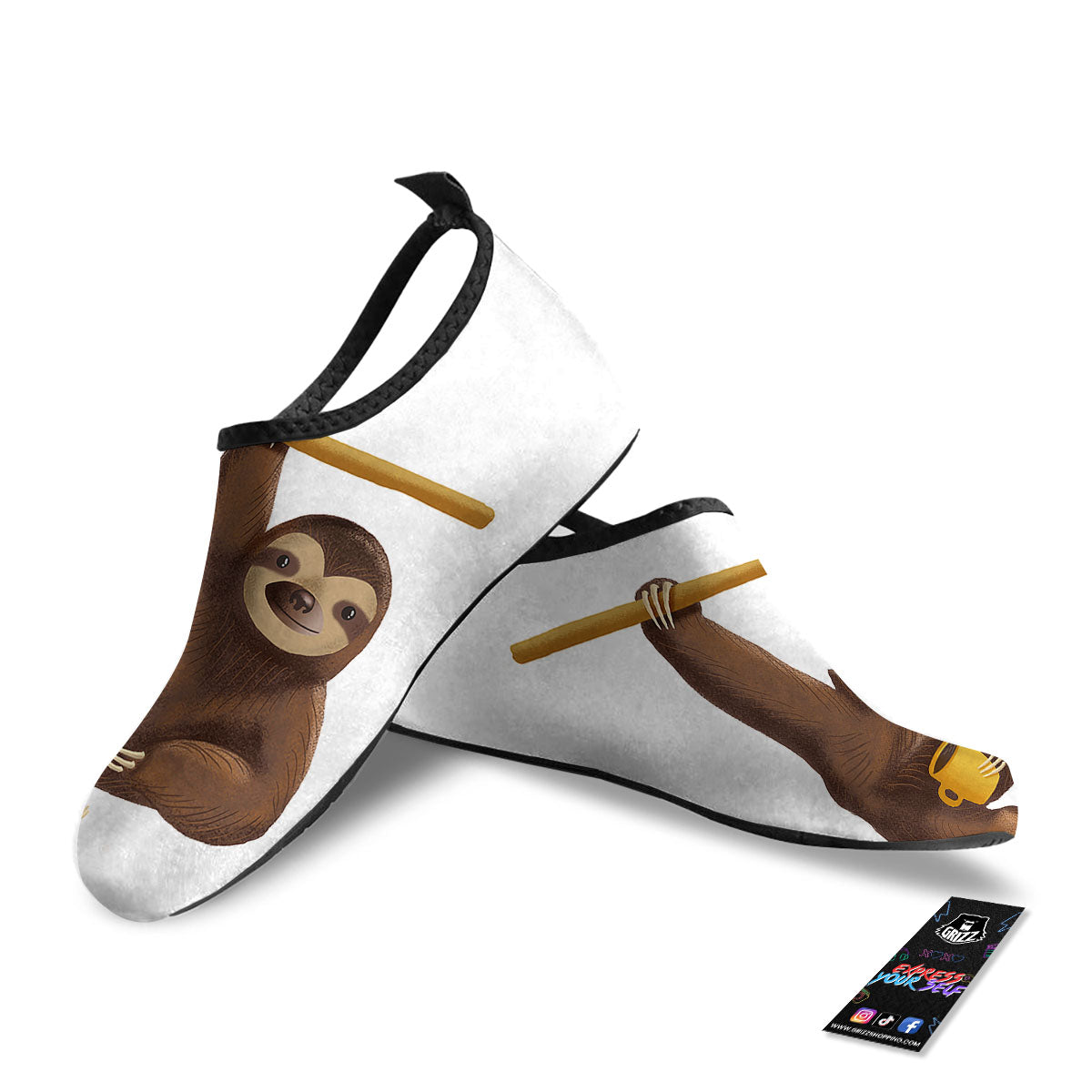 Sloth Happy Print Water Shoes-grizzshop