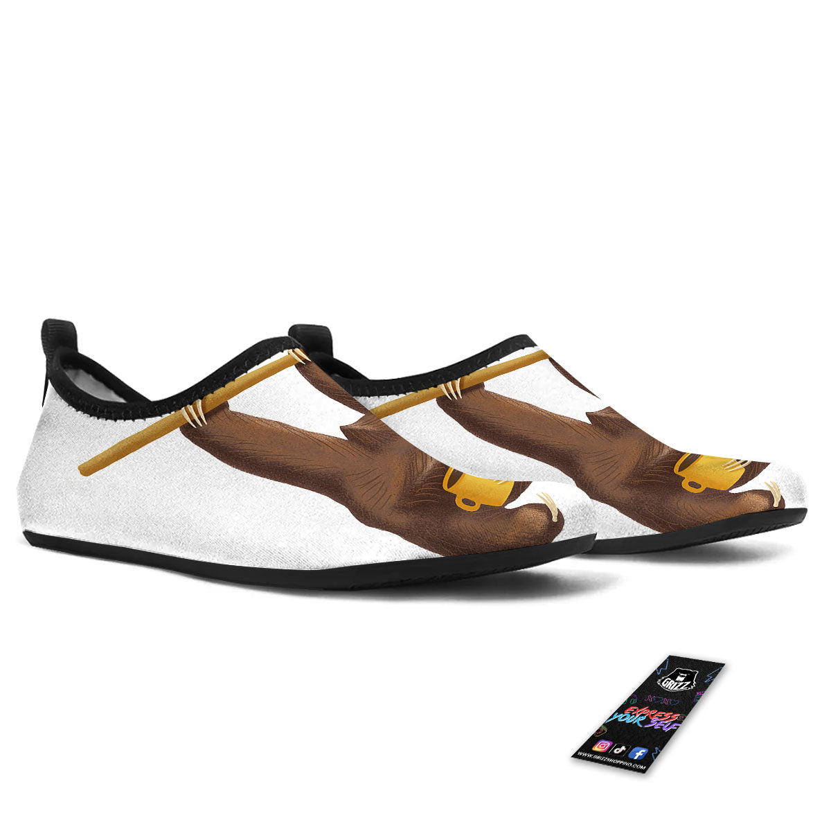 Sloth Happy Print Water Shoes-grizzshop