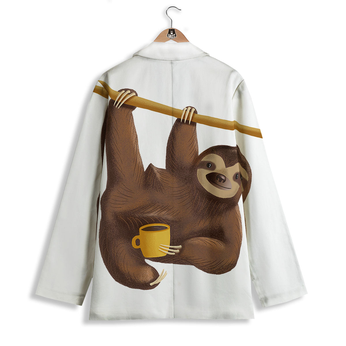 Sloth Happy Print Women's Blazer-grizzshop