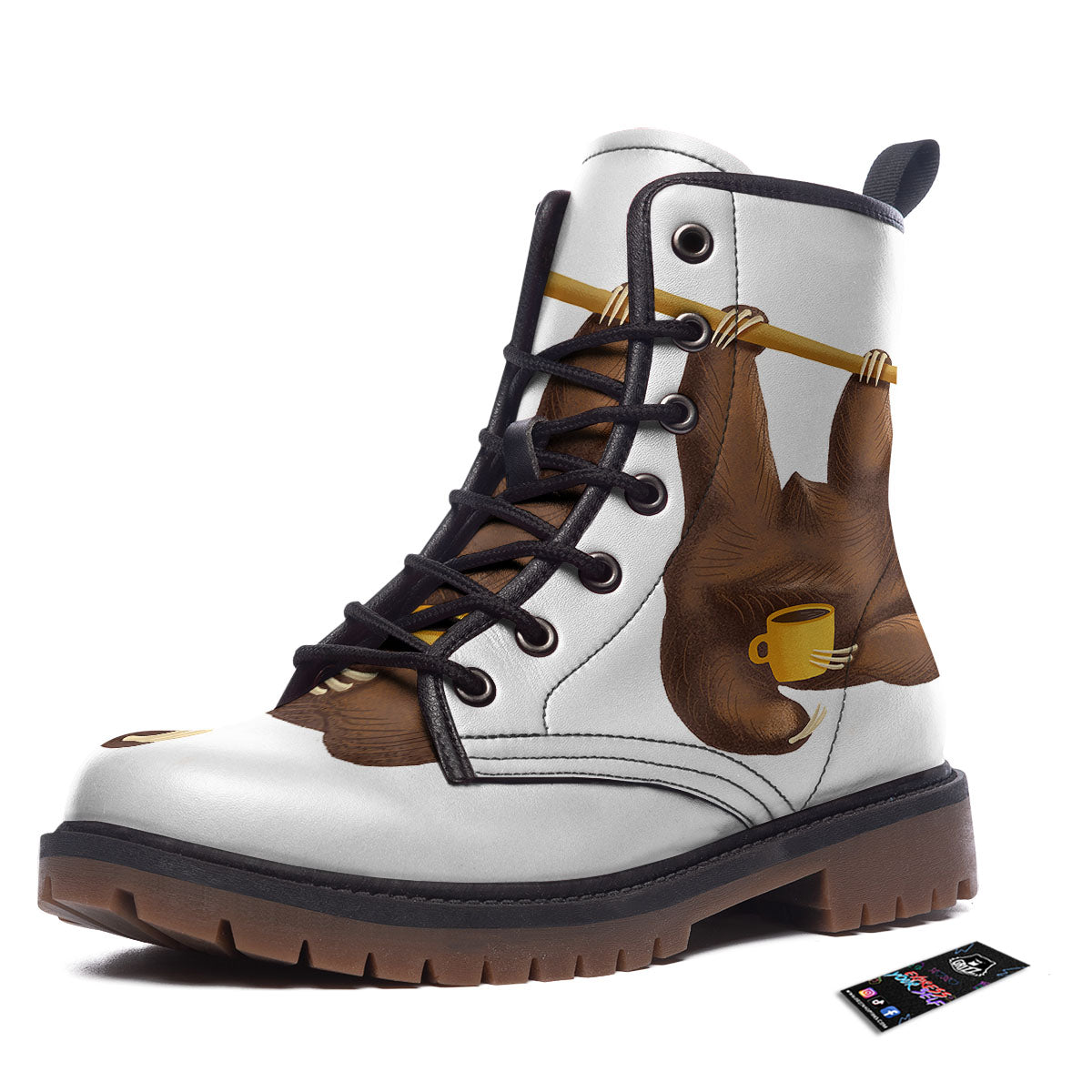 Sloth Happy Print Work Boots-grizzshop