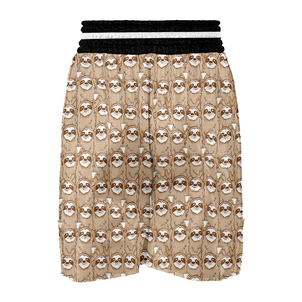 Sloth Pattern Print Boxing Shorts-grizzshop