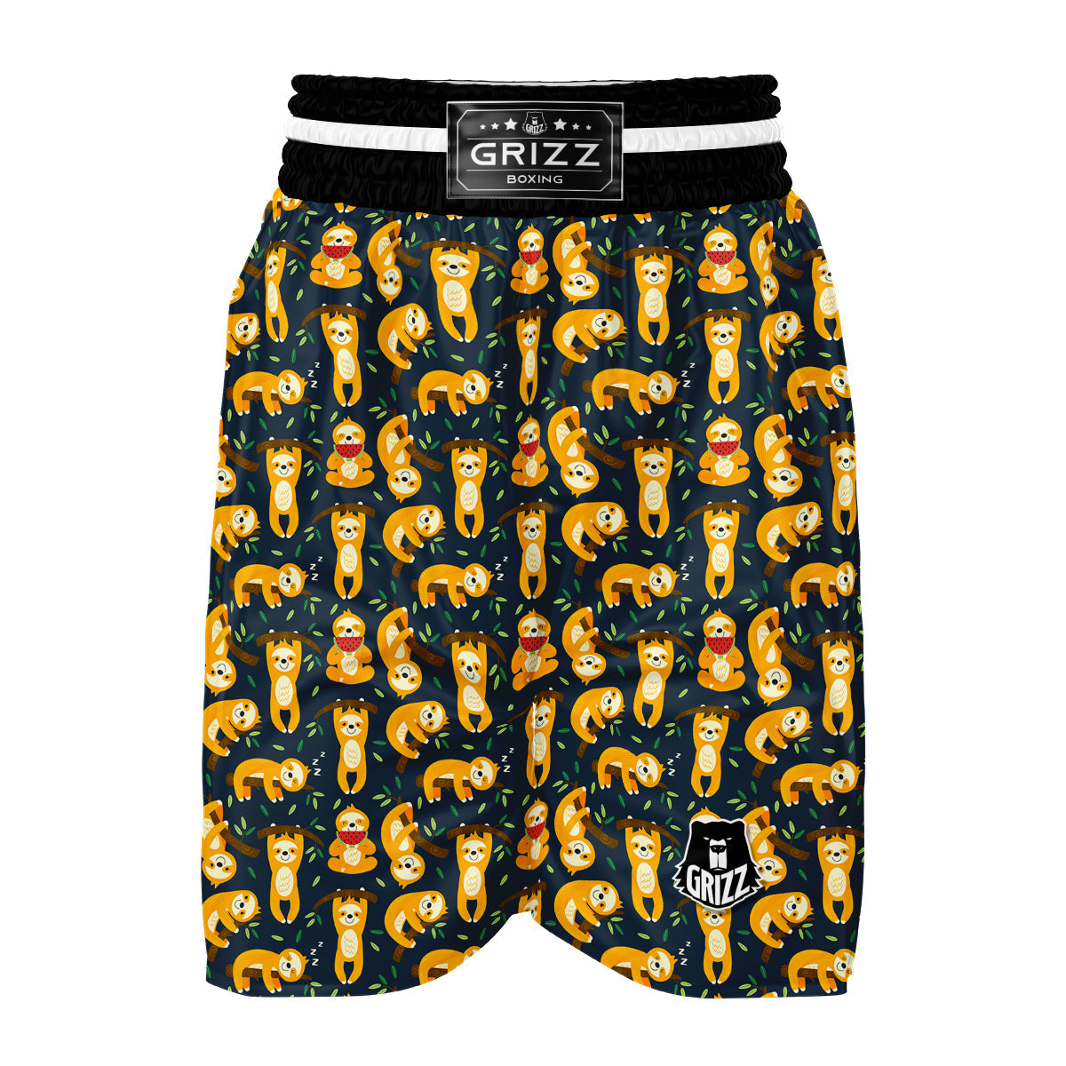 Sloth Print Pattern Boxing Shorts-grizzshop