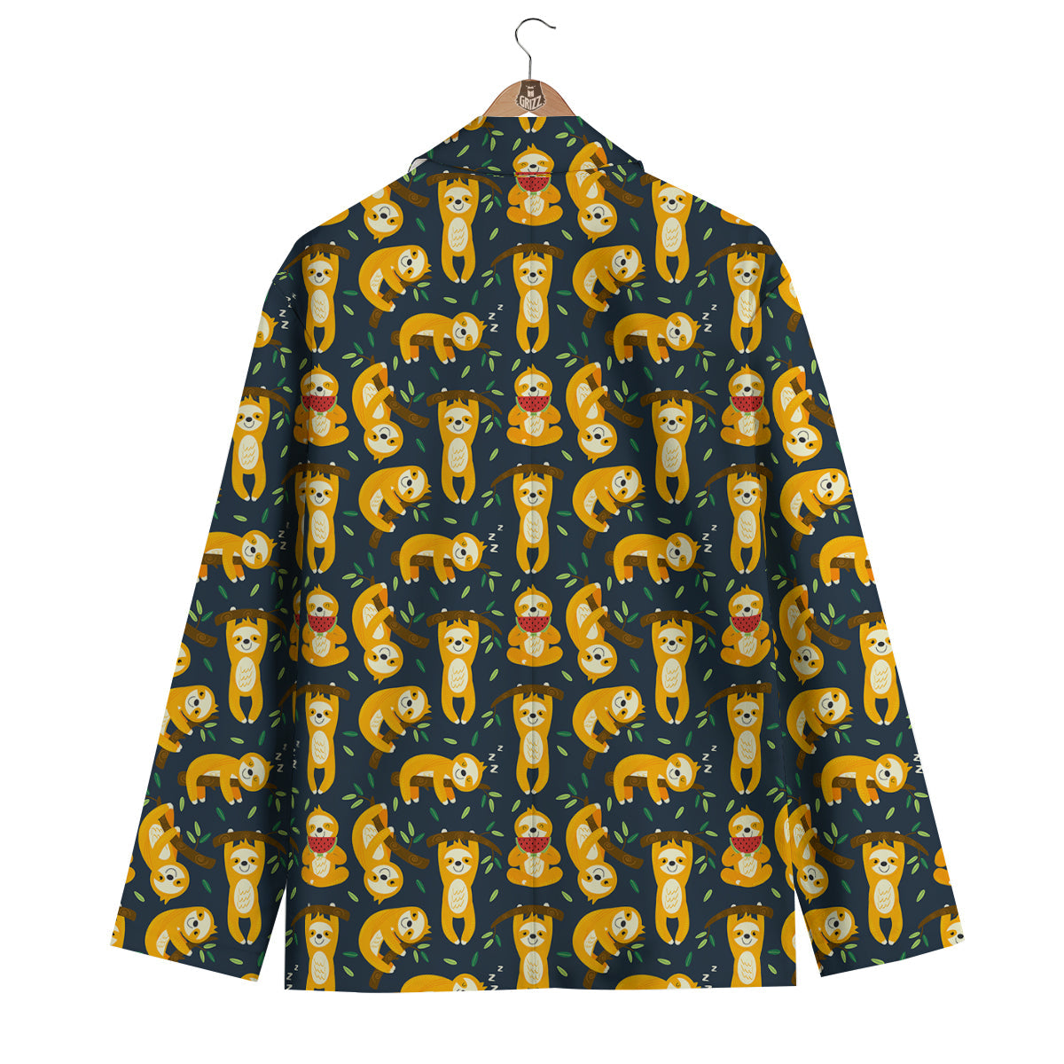 Sloth Print Pattern Men's Blazer-grizzshop