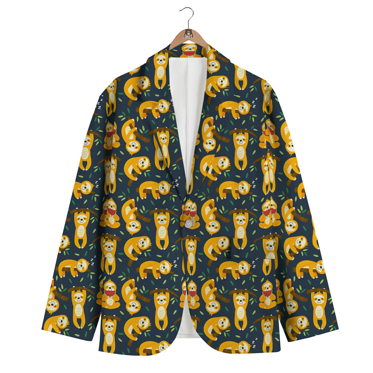 Sloth Print Pattern Men's Blazer-grizzshop