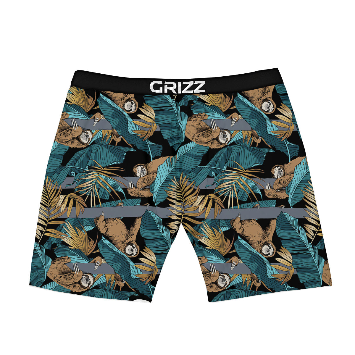 Sloth Tropical Print Pattern Boxer Briefs-grizzshop