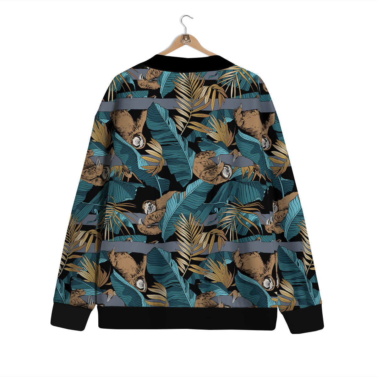 Sloth Tropical Print Pattern Cardigan-grizzshop
