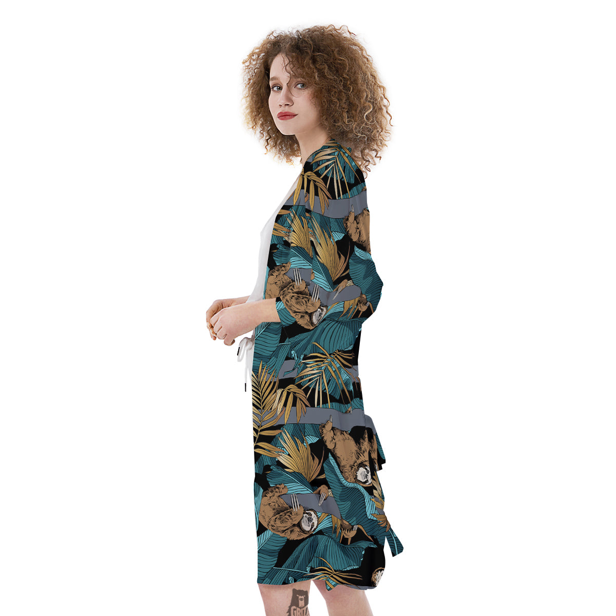 Sloth Tropical Print Pattern Kimono-grizzshop
