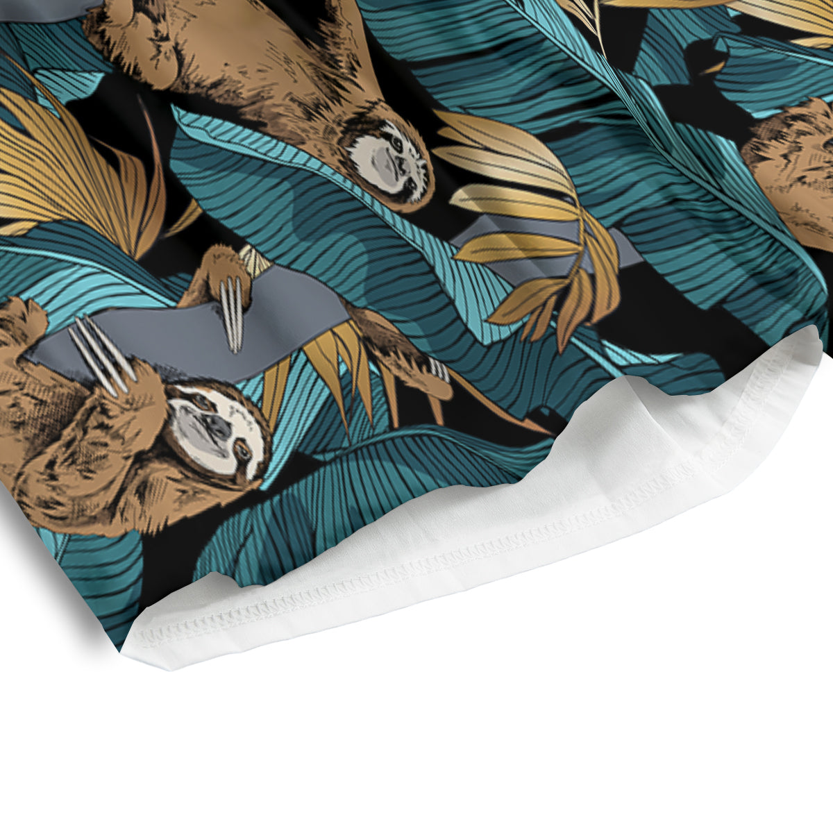 Sloth Tropical Print Pattern Men's Athletic Shorts