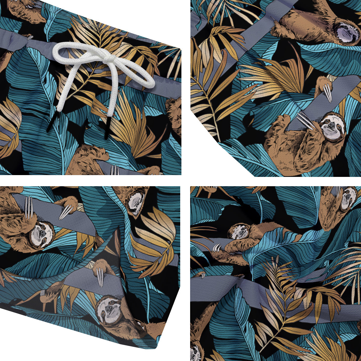 Sloth Tropical Print Pattern Men's Running Shorts-grizzshop