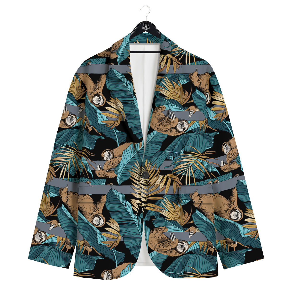 Sloth Tropical Print Pattern Men's Sport Coat-grizzshop