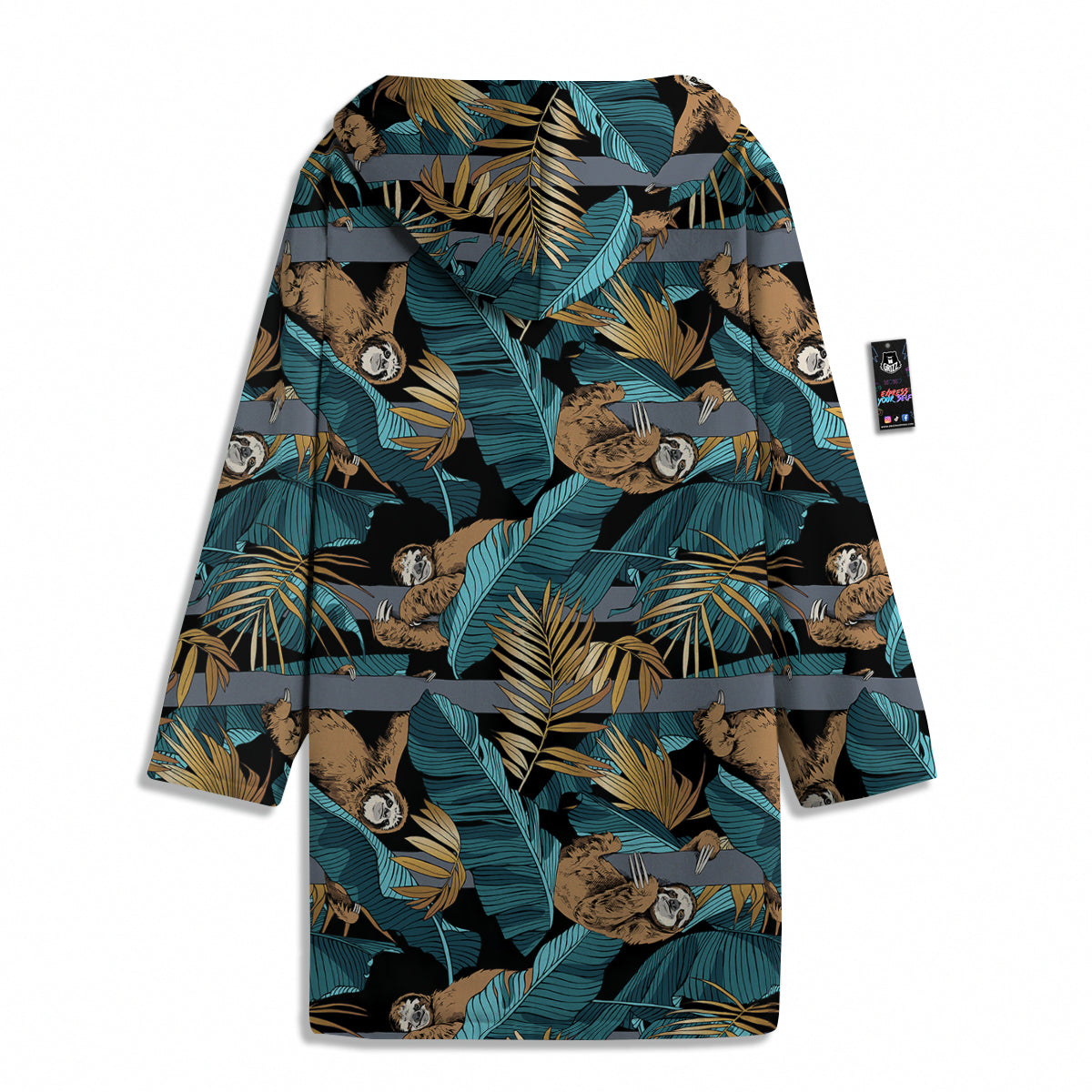 Sloth Tropical Print Pattern Men's Windbreaker Jacket-grizzshop