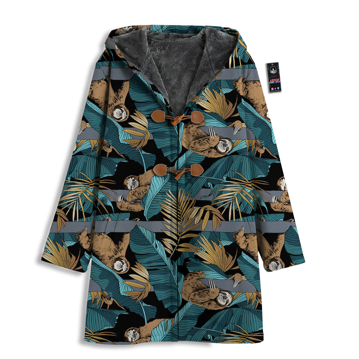 Sloth Tropical Print Pattern Men's Windbreaker Jacket-grizzshop