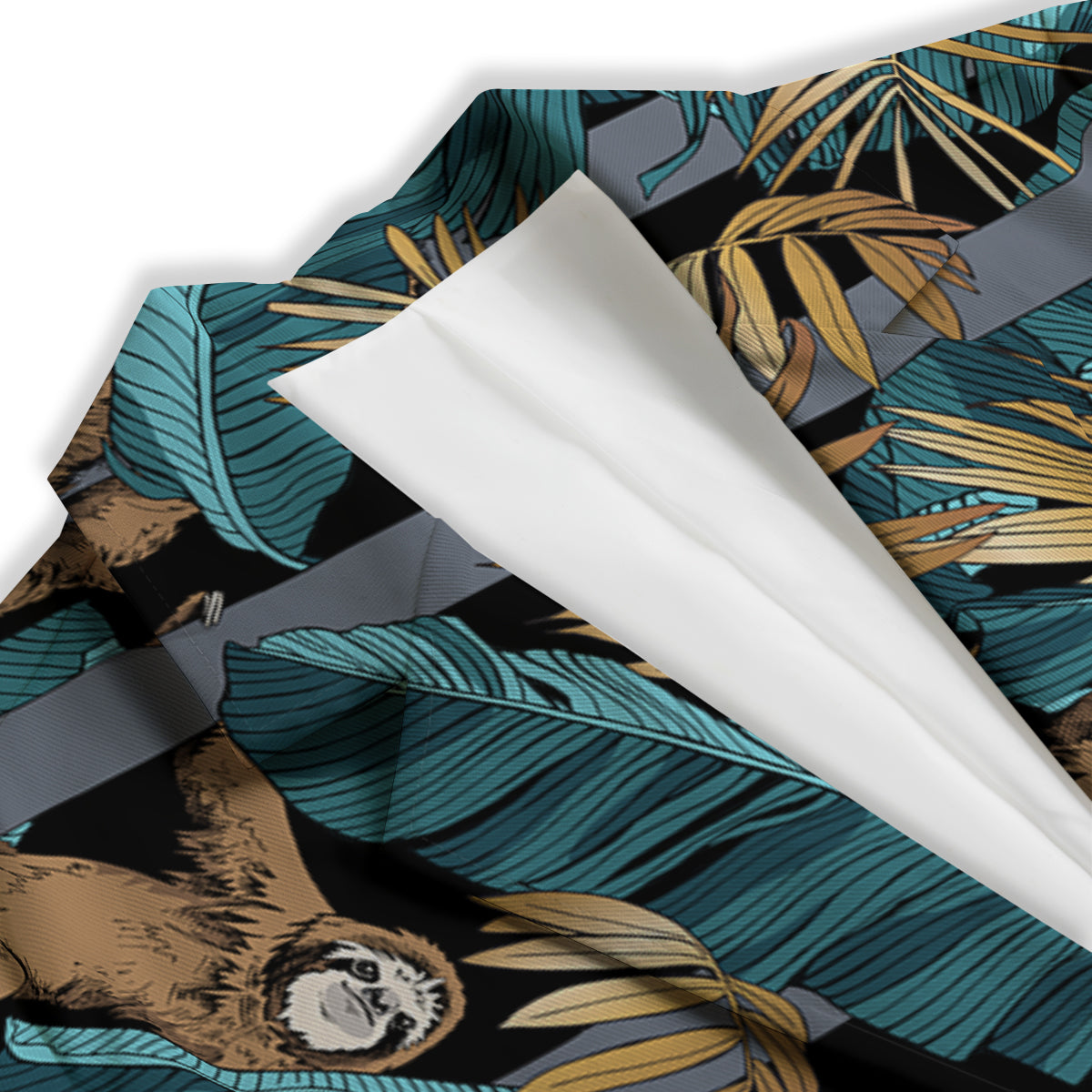 Sloth Tropical Print Pattern Women's Blazer-grizzshop