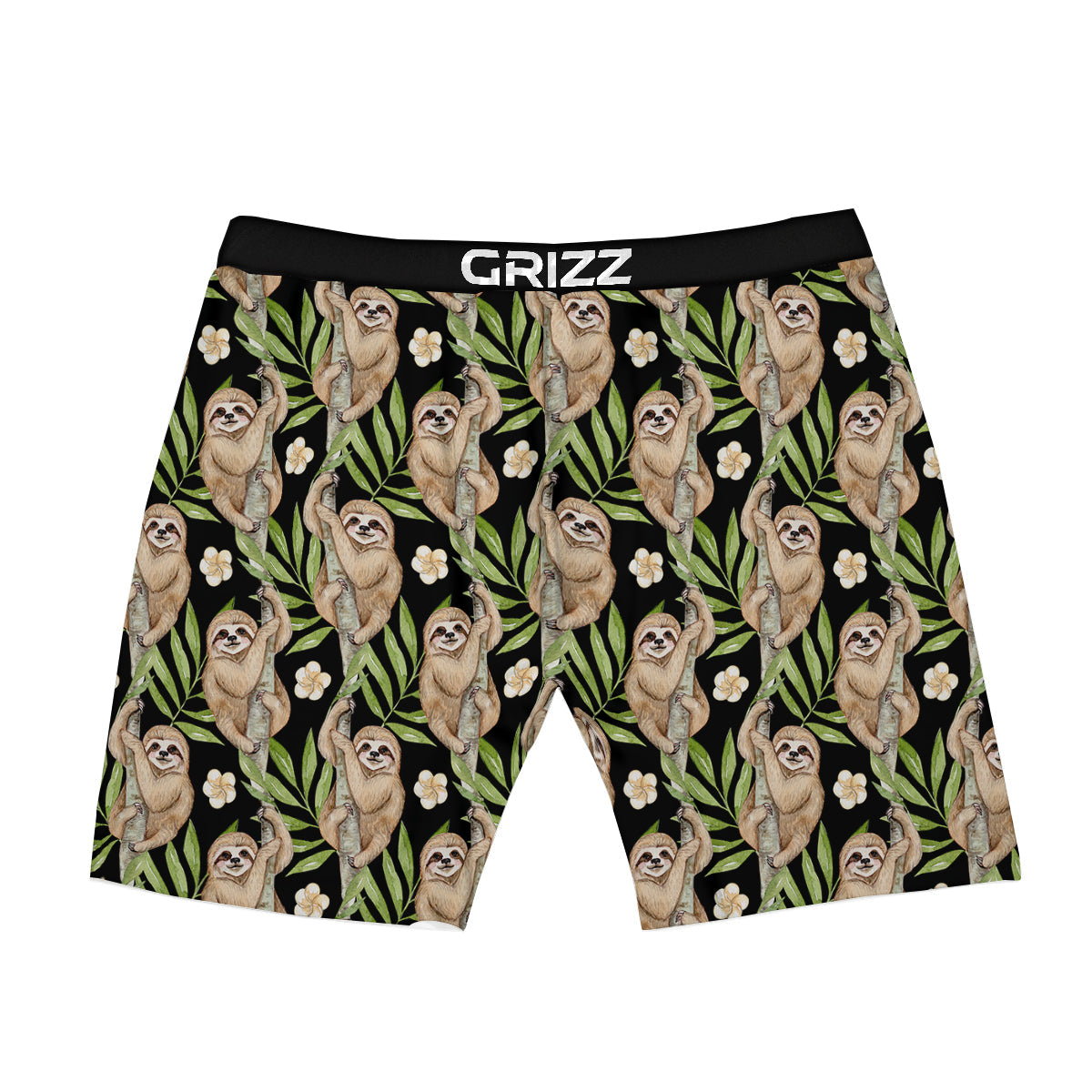 Sloth Watercolor Print Pattern Boxer Briefs-grizzshop