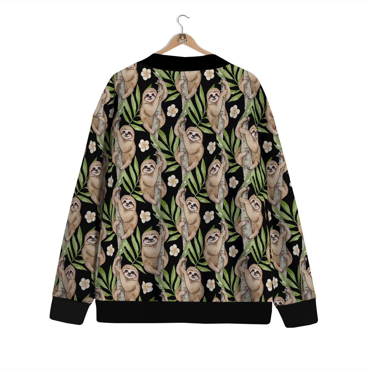 Sloth Watercolor Print Pattern Cardigan-grizzshop
