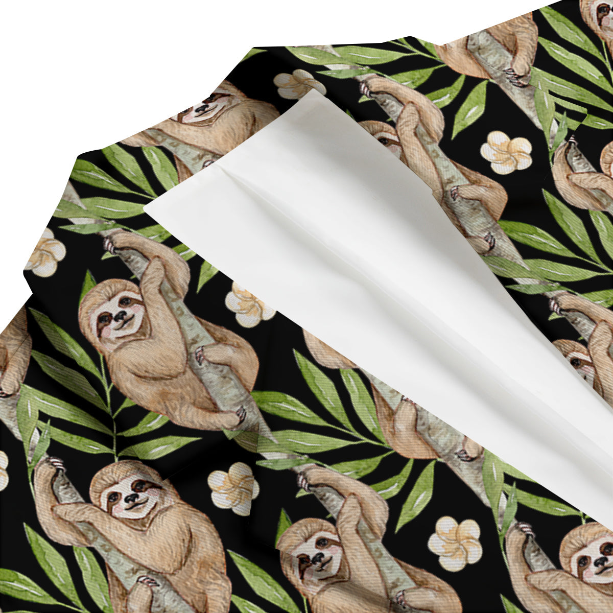 Sloth Watercolor Print Pattern Men's Blazer-grizzshop