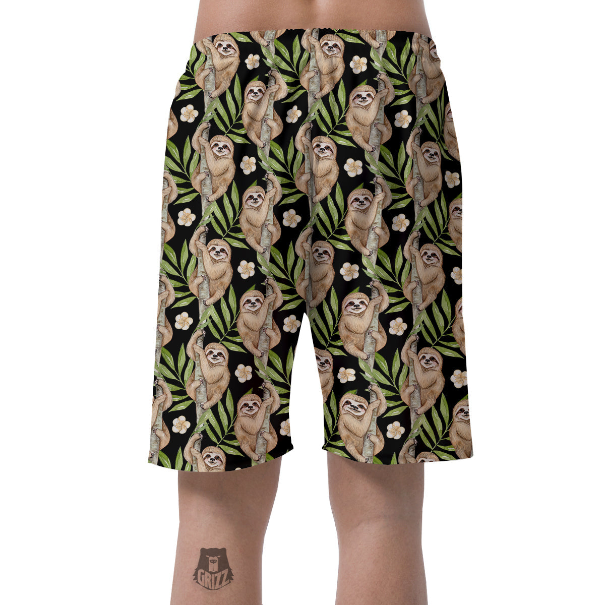 Sloth Watercolor Print Pattern Men's Shorts-grizzshop