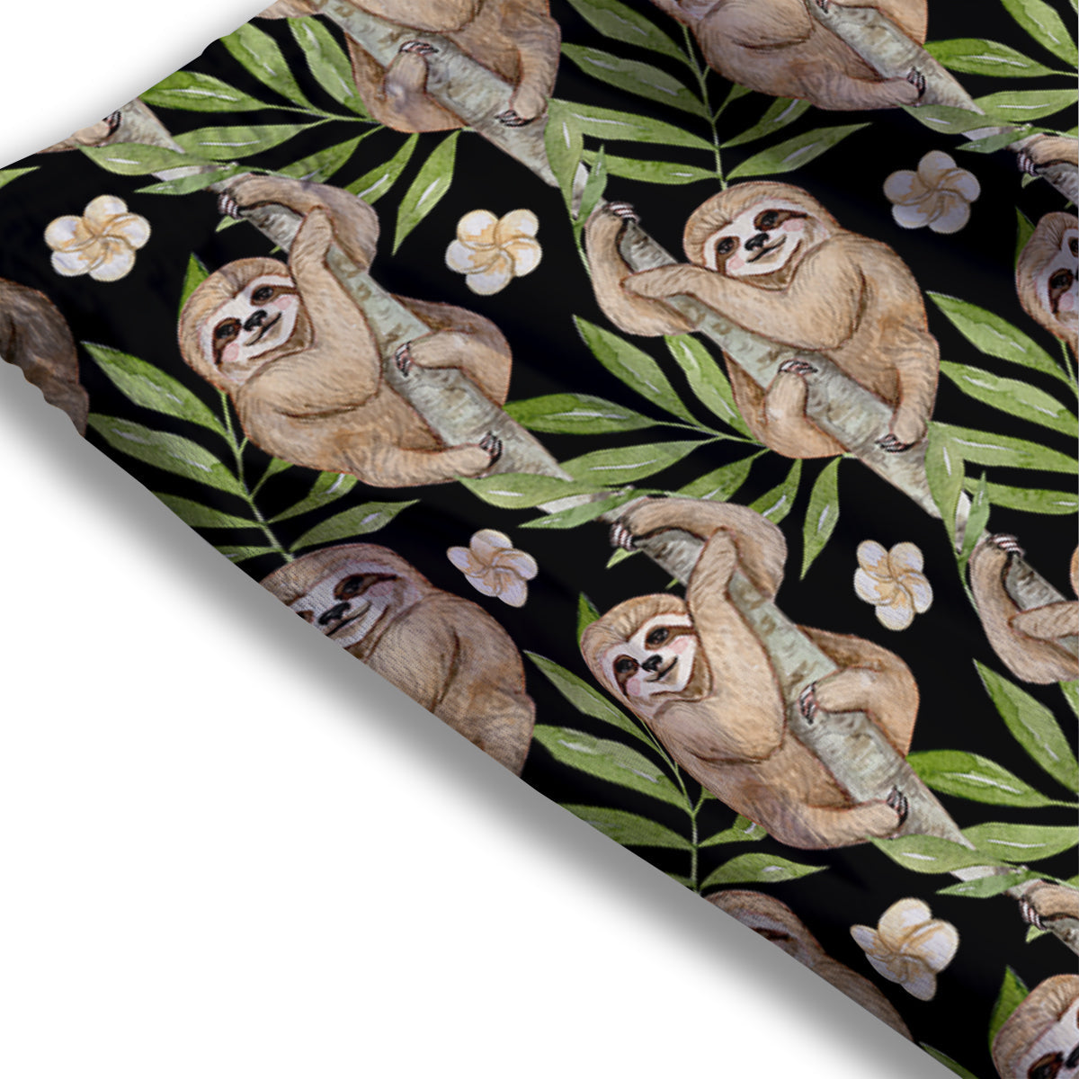 Sloth Watercolor Print Pattern Mesh Shorts