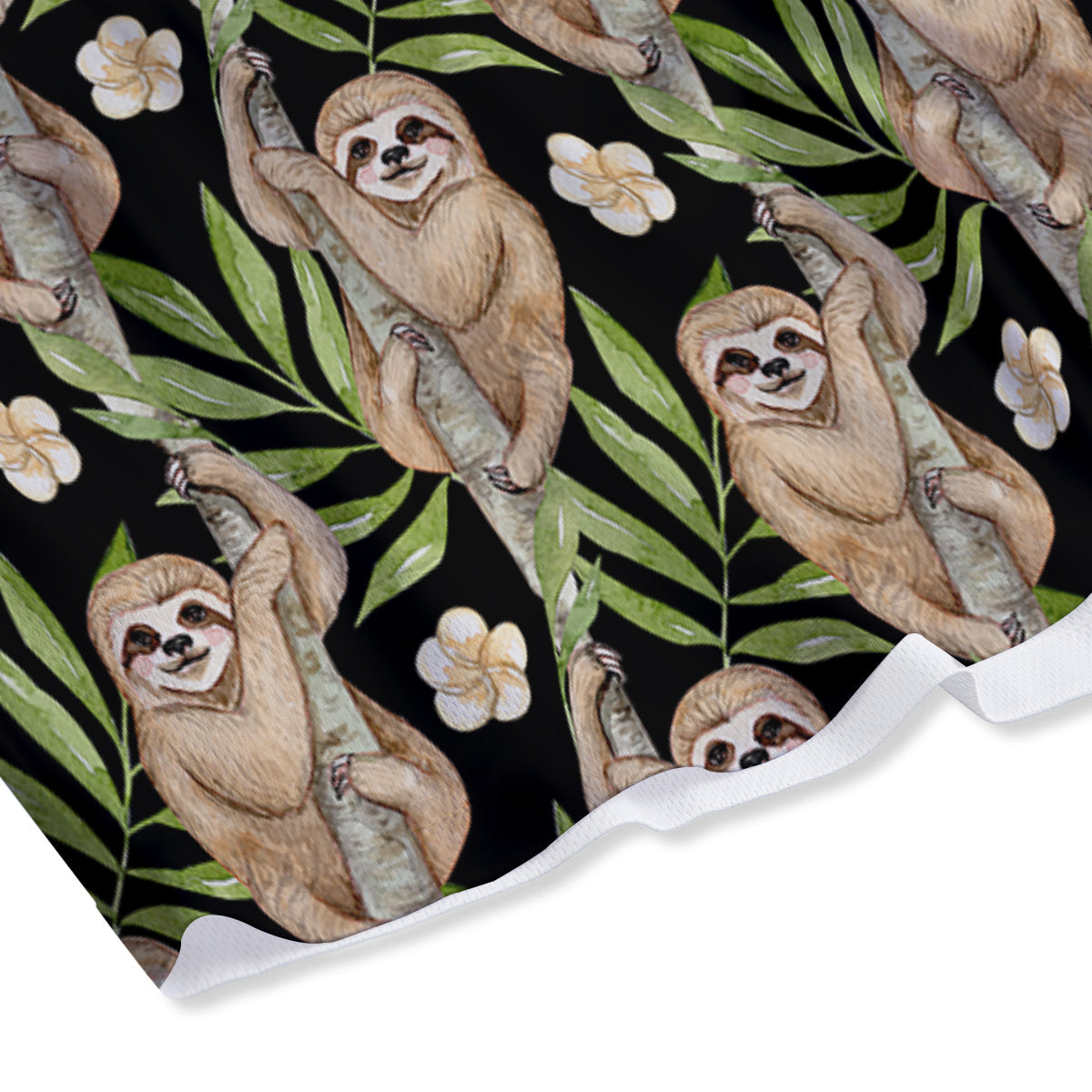 Sloth Watercolor Print Pattern Mesh Shorts