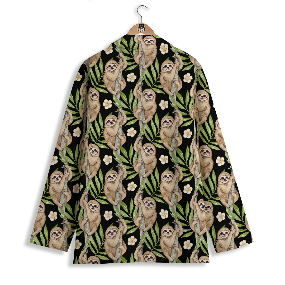 Sloth Watercolor Print Pattern Women's Blazer-grizzshop