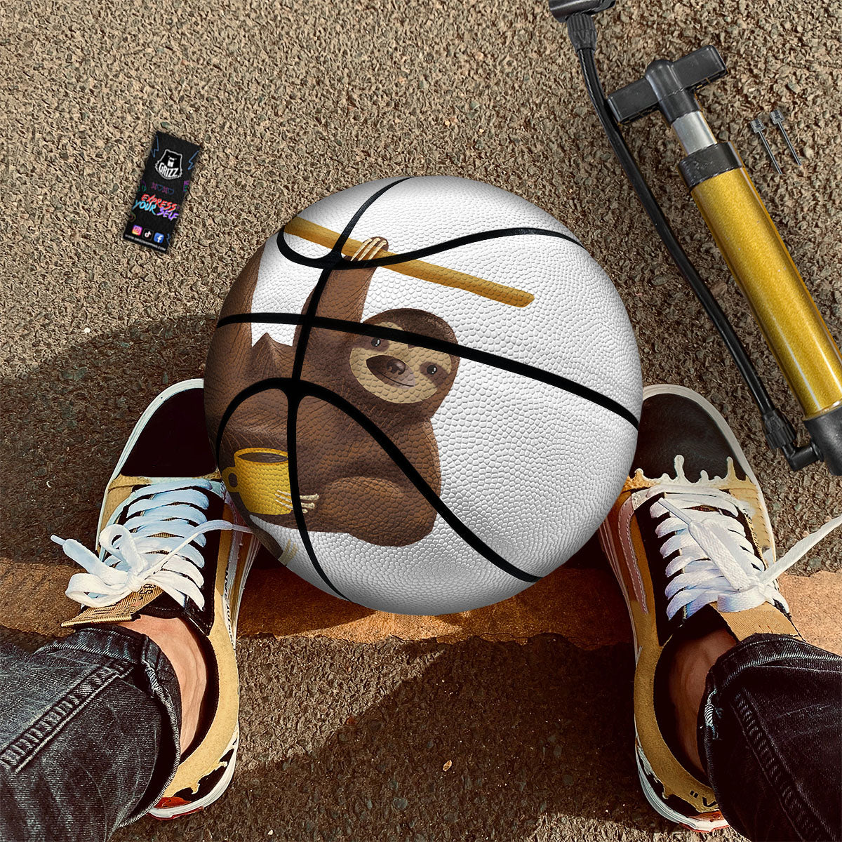 Sloth Happy Print Basketball