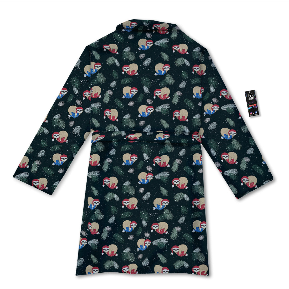 Sloths Sleeping Christmas Print Pattern Bathrobe-grizzshop