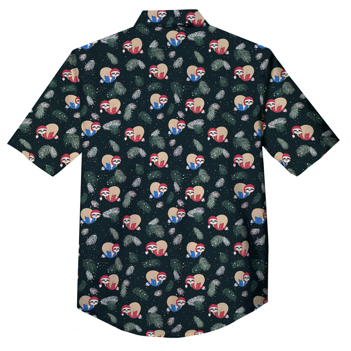 Sloths Sleeping Christmas Print Pattern Button Up Shirt-grizzshop