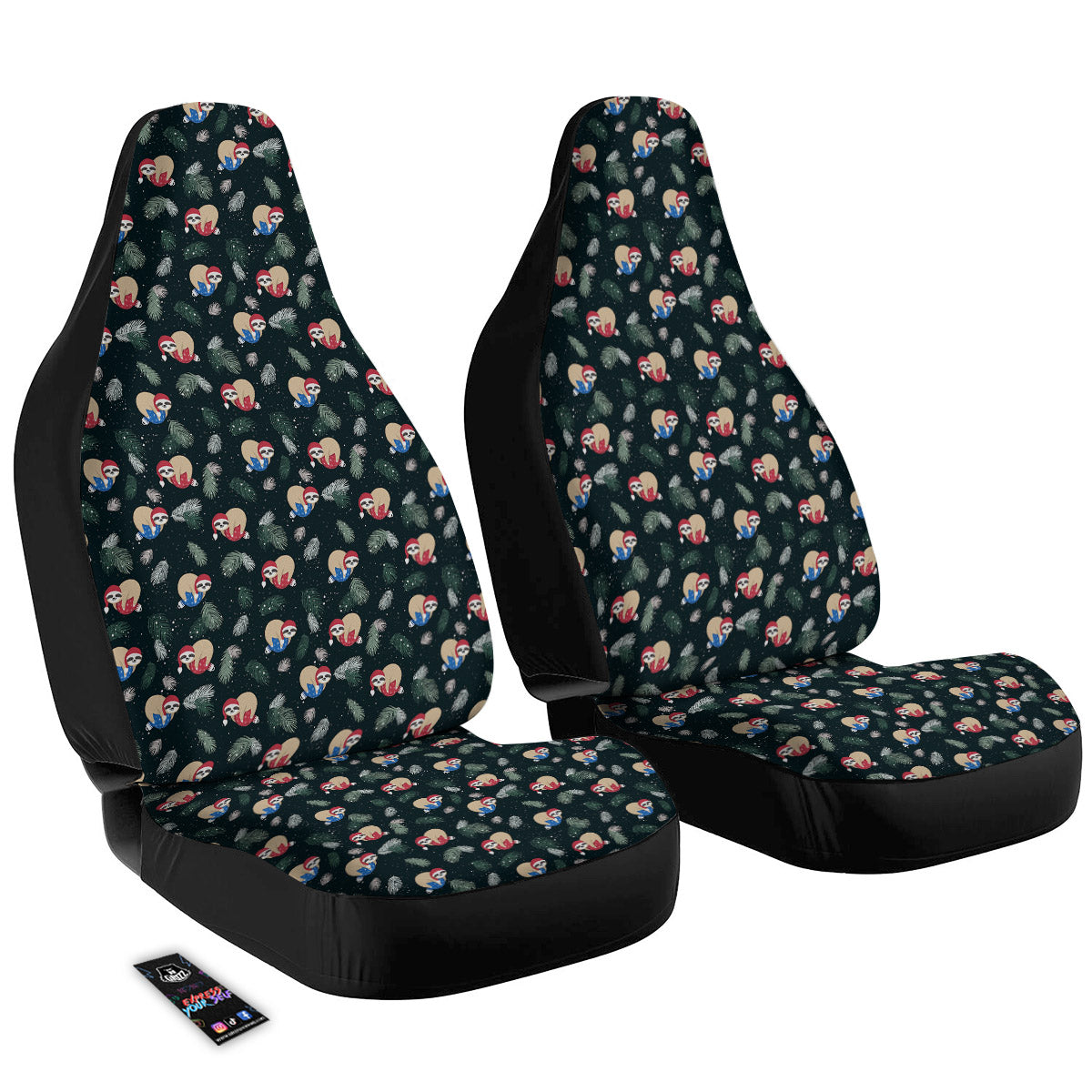 Sloths Sleeping Christmas Print Pattern Car Seat Covers-grizzshop