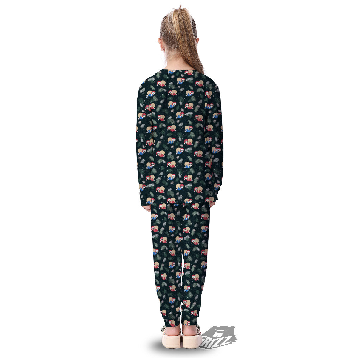 Sloths Sleeping Christmas Print Pattern Kid's Pajamas-grizzshop