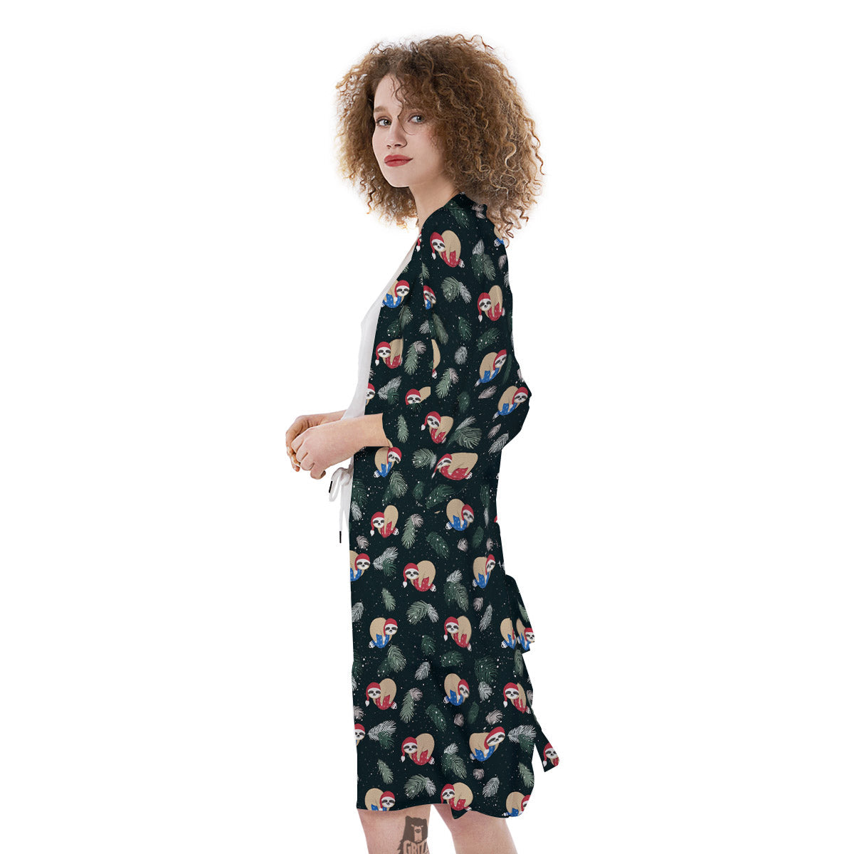 Sloths Sleeping Christmas Print Pattern Kimono-grizzshop