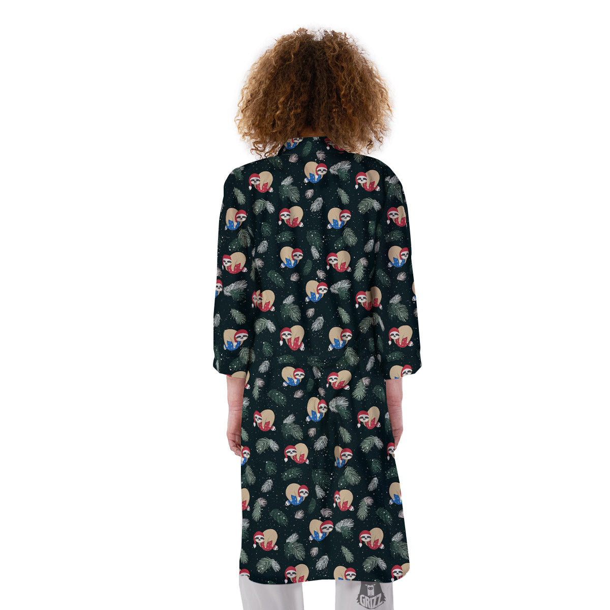 Sloths Sleeping Christmas Print Pattern Kimono-grizzshop
