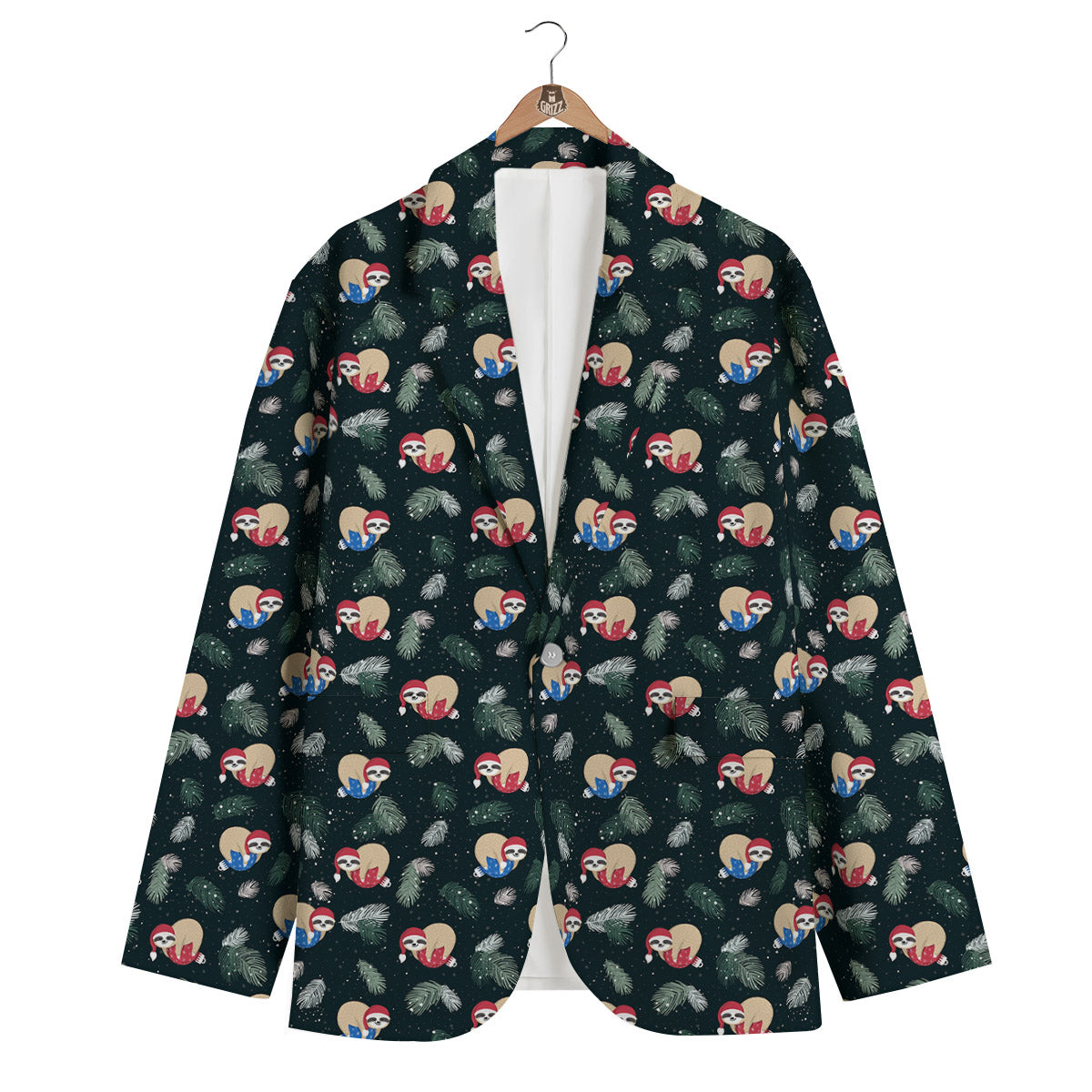 Sloths Sleeping Christmas Print Pattern Men's Blazer-grizzshop