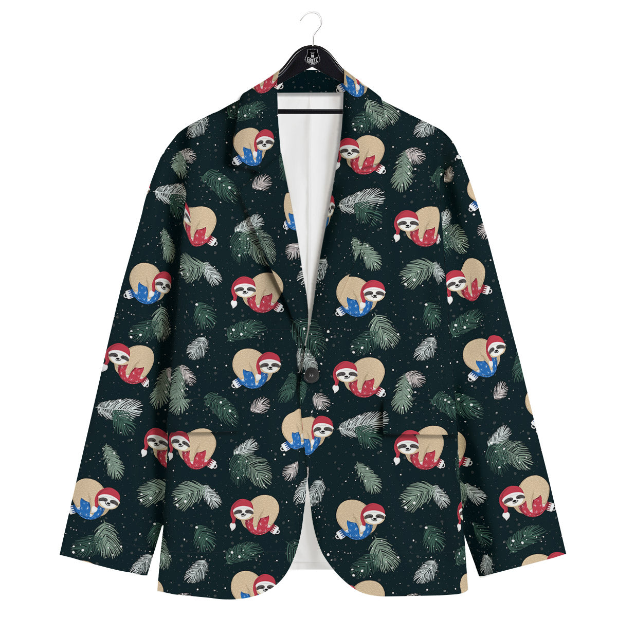 Sloths Sleeping Christmas Print Pattern Men's Sport Coat-grizzshop