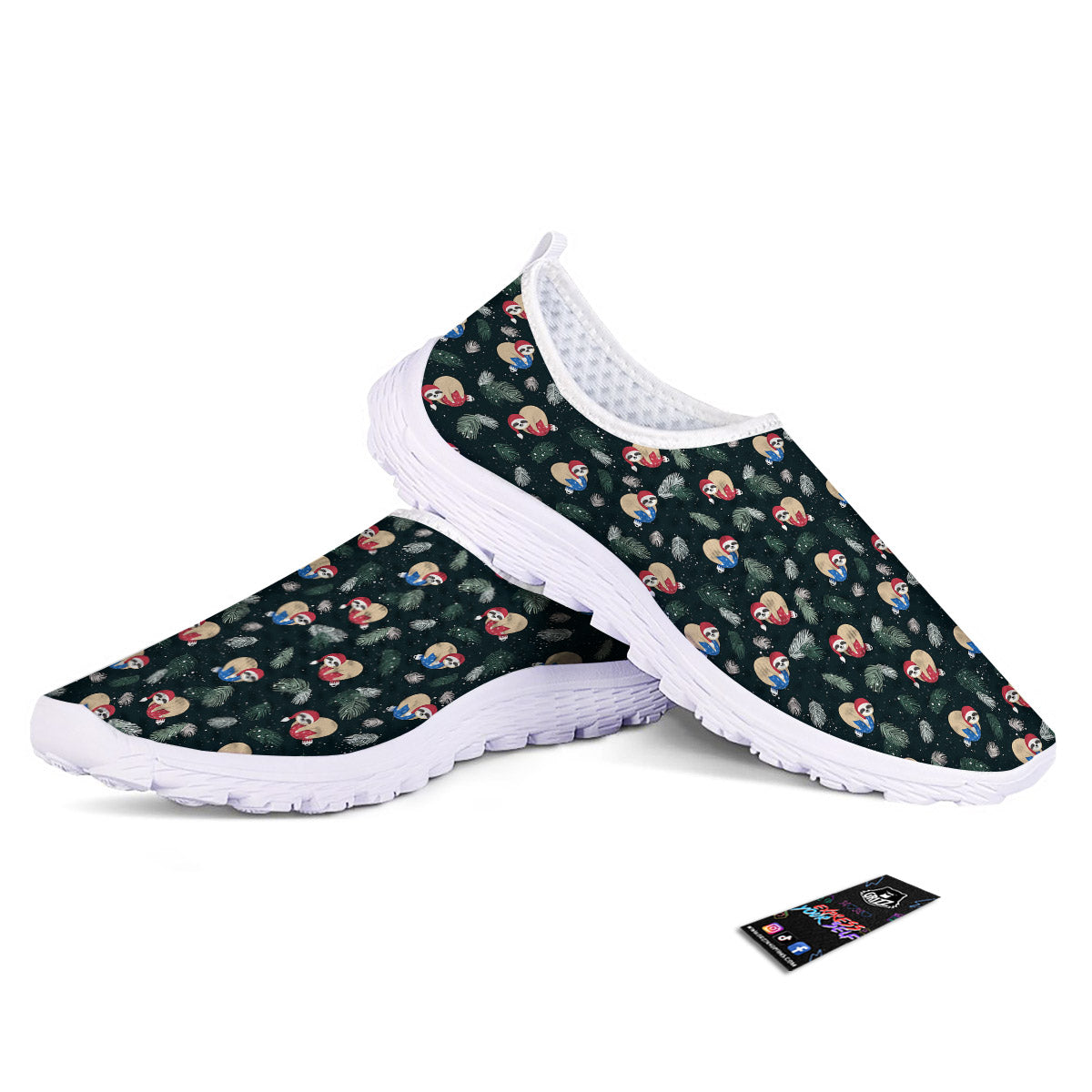 Sloths Sleeping Christmas Print Pattern Nurse Shoes-grizzshop